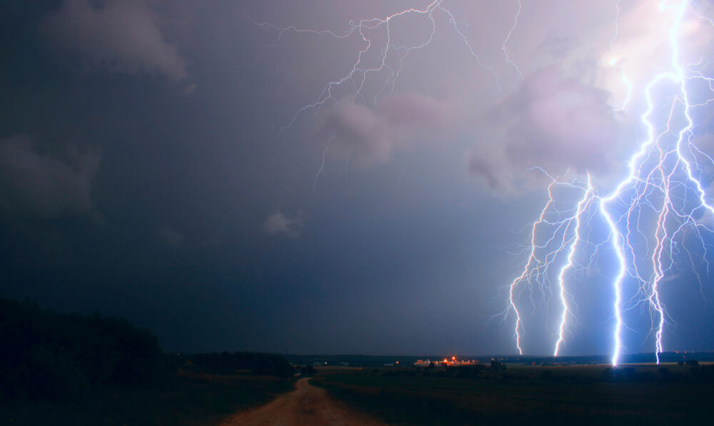 Lightning Storm - lightning, thunderstorm, night sky, electric bolts, dramatic, weather, storm, nature, power, sky