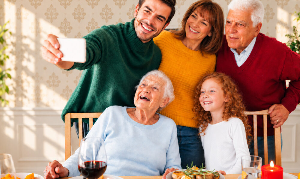 Family Selfie At Table