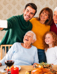 Family Selfie At Table