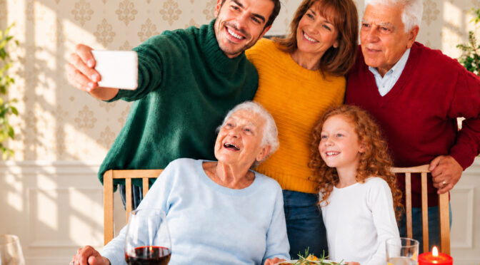 Family Selfie At Table